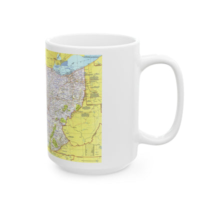 USA - Illinois, Indiana, Ohio, Kentucky 1 (1977) (Map) White Coffee Mug-The Sticker Space