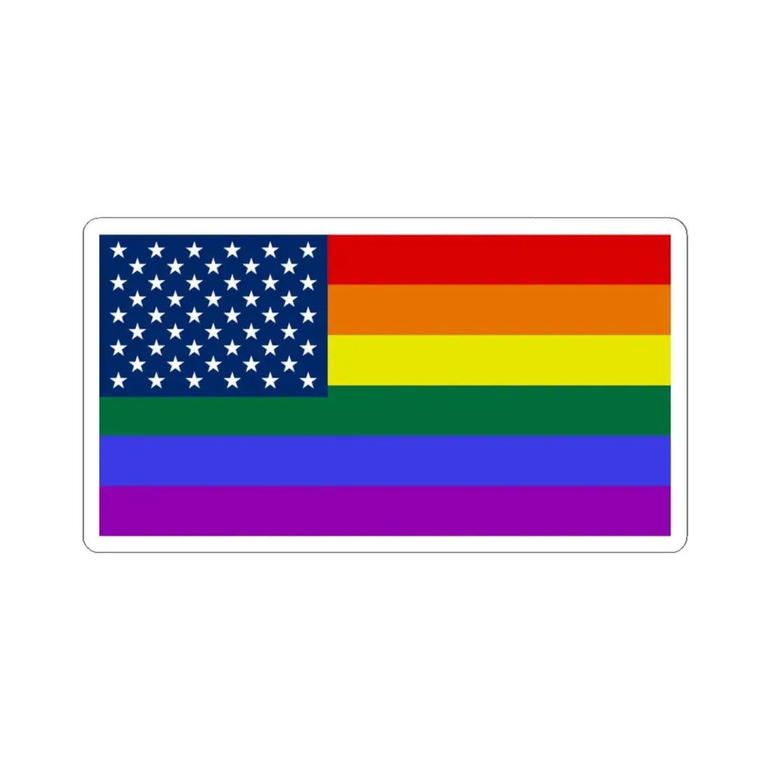 USA Lesbian Gay Bisexual Transgender flag (United States) STICKER Vinyl Kiss-Cut Decal 3 Inch White - The Sticker Space