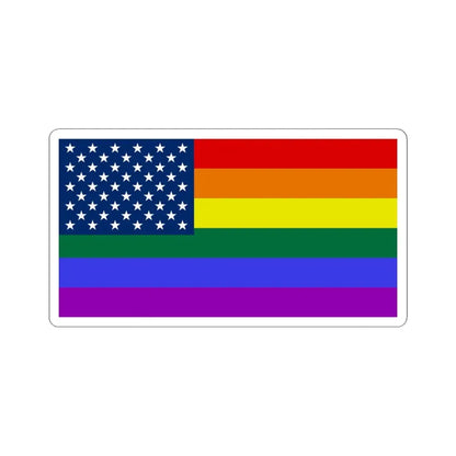 USA Lesbian Gay Bisexual Transgender flag (United States) STICKER Vinyl Kiss-Cut Decal 6 Inch White - The Sticker Space