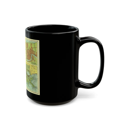 USA - Louisiana (1930) (Map) Black Coffee Mug-The Sticker Space