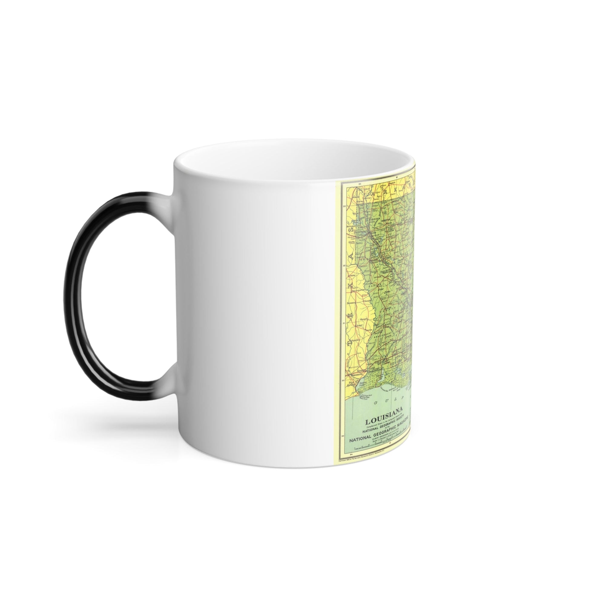 USA - Louisiana (1930) (Map) Color Changing Mug 11oz-11oz-The Sticker Space