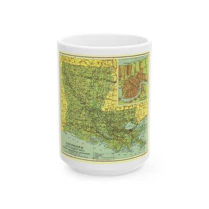 USA - Louisiana (1930) (Map) White Coffee Mug-15oz-The Sticker Space