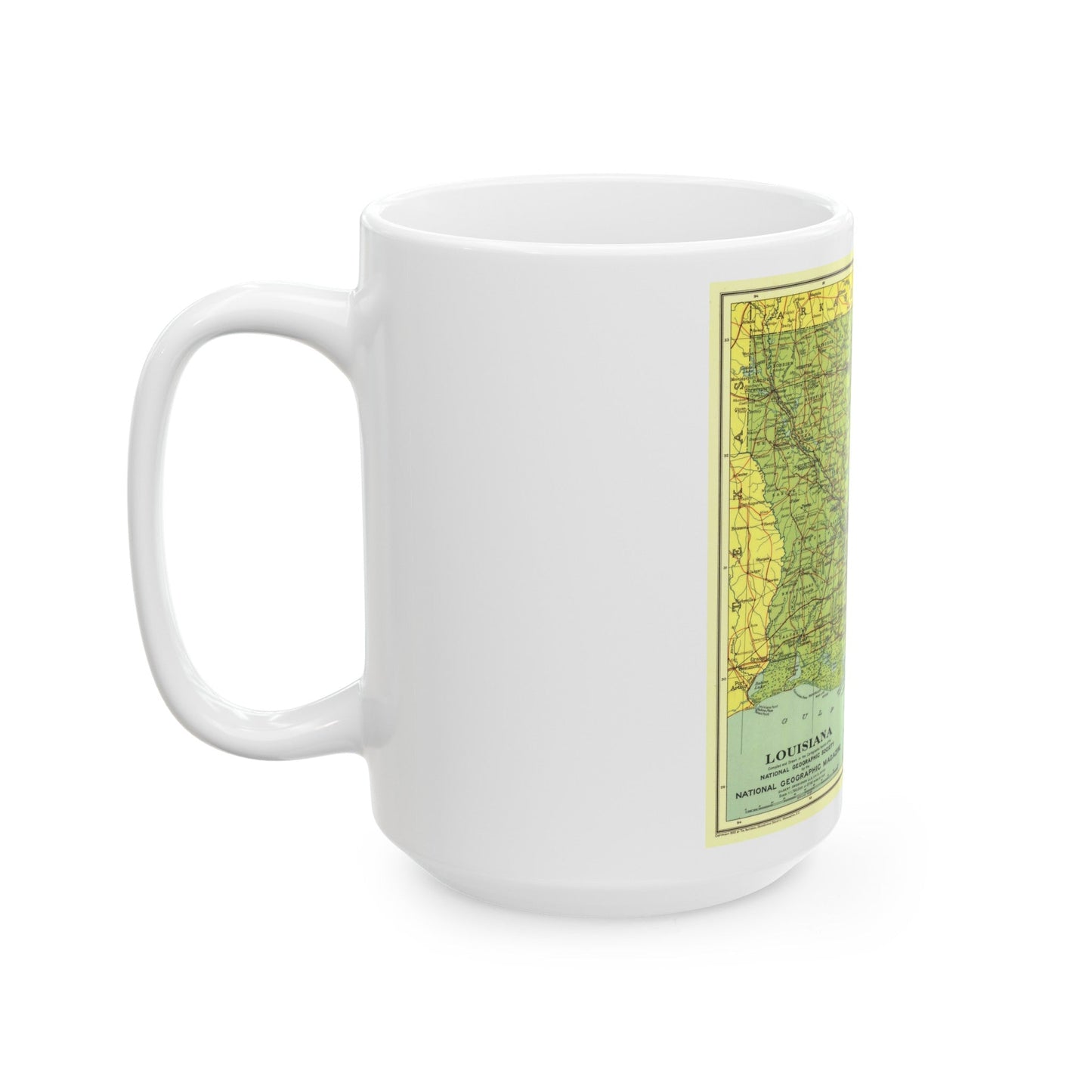 USA - Louisiana (1930) (Map) White Coffee Mug-The Sticker Space