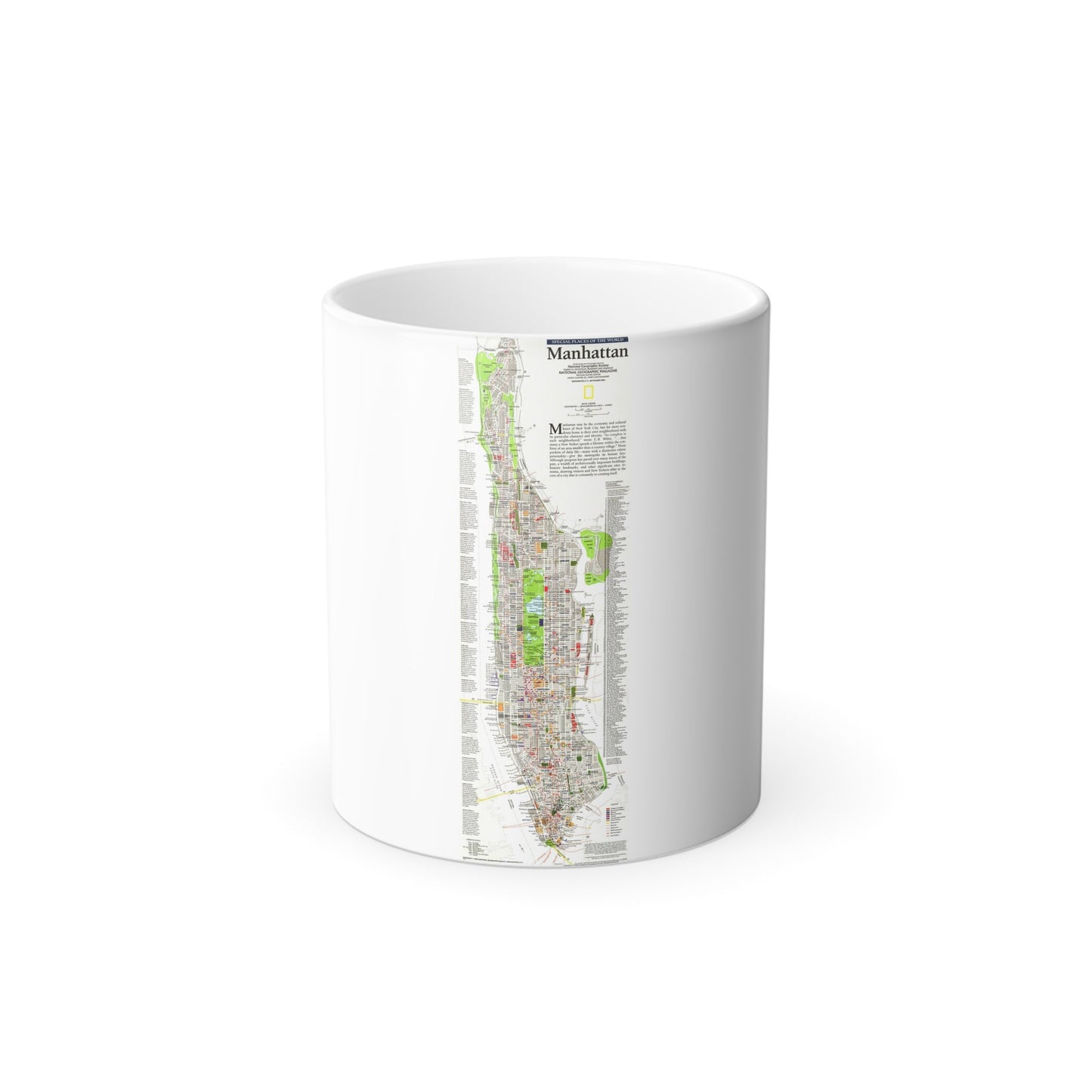 USA - Manhattan (1990) (Map) Color Changing Mug 11oz-11oz-The Sticker Space