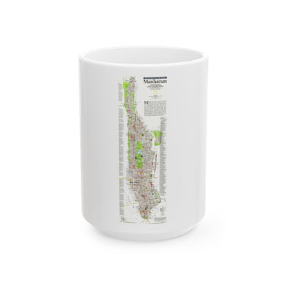 USA - Manhattan (1990) (Map) White Coffee Mug-15oz-The Sticker Space