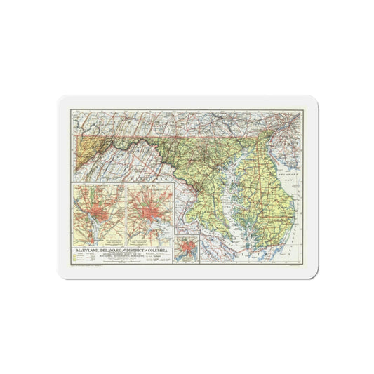 USA - Maryland, Delaware (1927) (Map) Refrigerator Magnet-6 × 6"-The Sticker Space