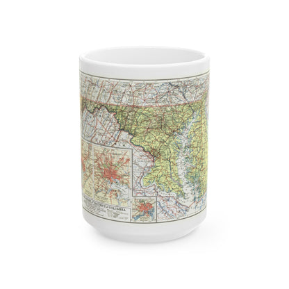 USA - Maryland, Delaware (1927) (Map) White Coffee Mug-15oz-The Sticker Space