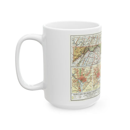 USA - Maryland, Delaware (1927) (Map) White Coffee Mug-The Sticker Space