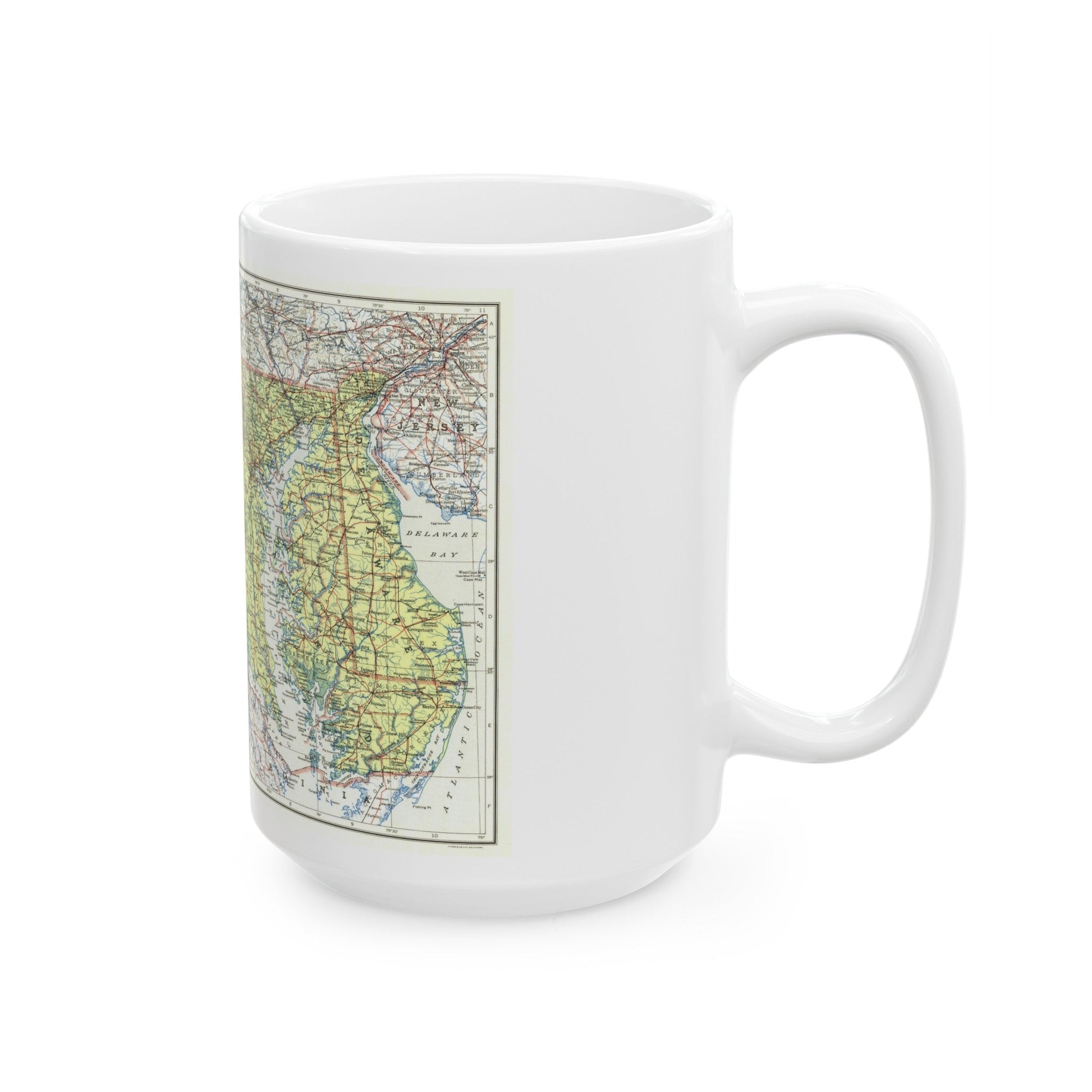 USA - Maryland, Delaware (1927) (Map) White Coffee Mug-The Sticker Space