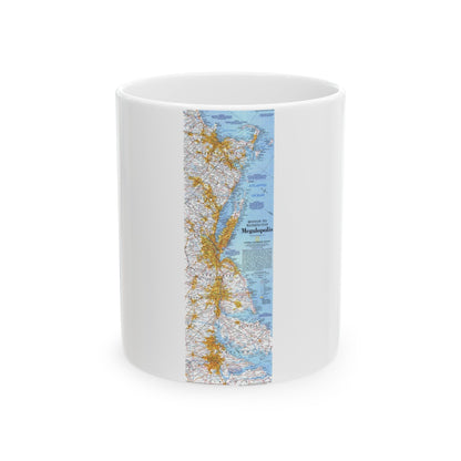 USA - Megalopolis- Boston to Washington (1994) (Map) White Coffee Mug-11oz-The Sticker Space