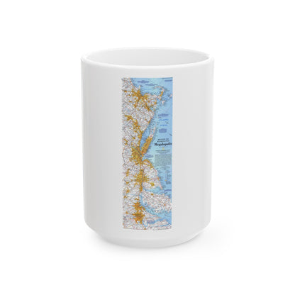 USA - Megalopolis- Boston to Washington (1994) (Map) White Coffee Mug-15oz-The Sticker Space