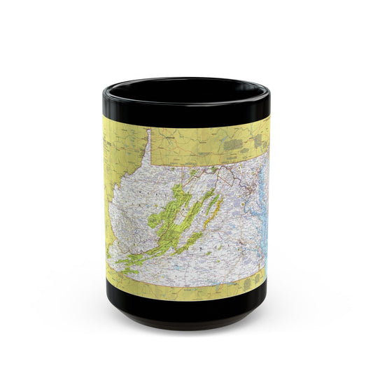 USA - Mid-Atlantic States 1 (1976) (Map) Black Coffee Mug-15oz-The Sticker Space