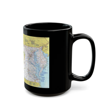 USA - Mid-Atlantic States 1 (1976) (Map) Black Coffee Mug-The Sticker Space