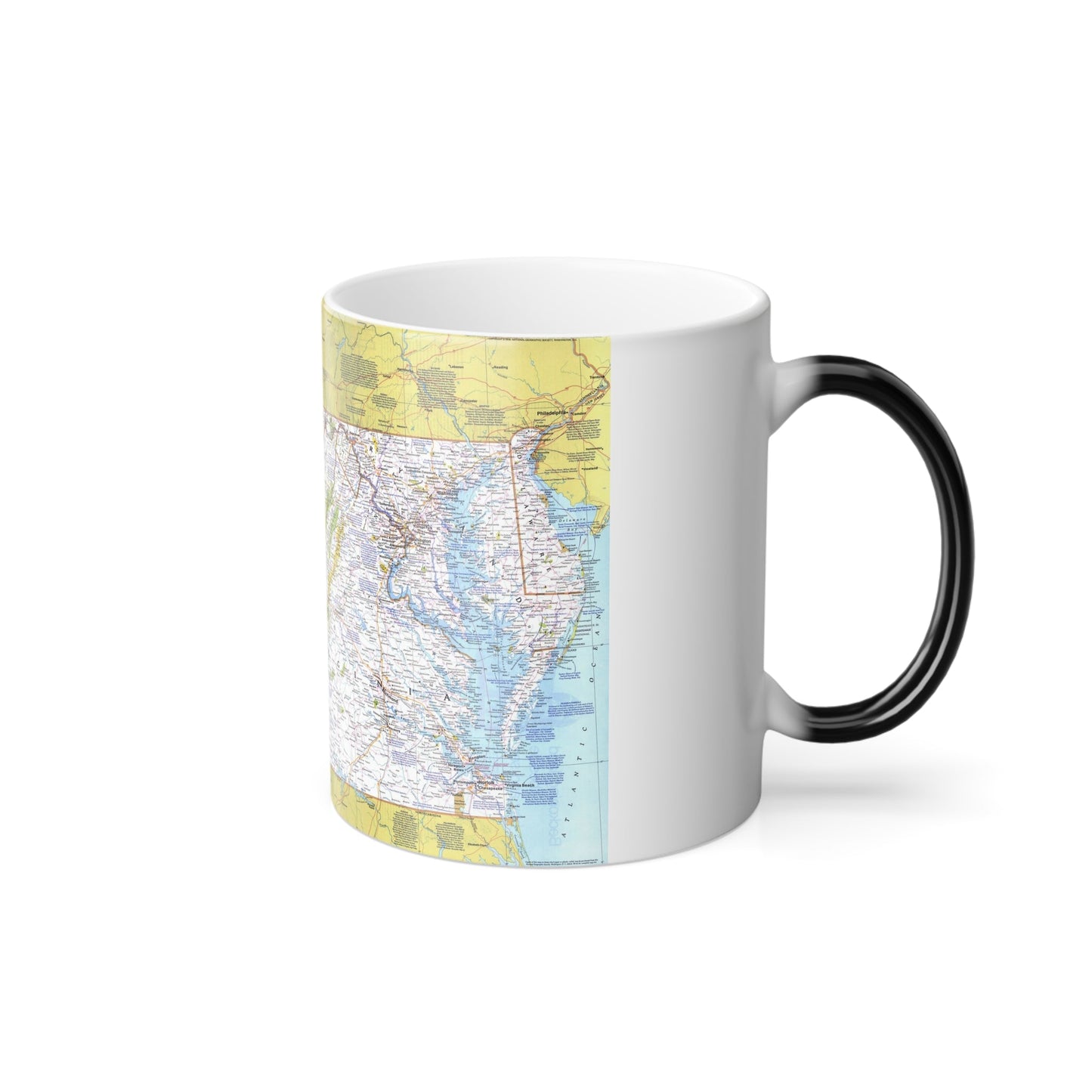 USA - Mid-Atlantic States 1 (1976) (Map) Color Changing Mug 11oz-11oz-The Sticker Space