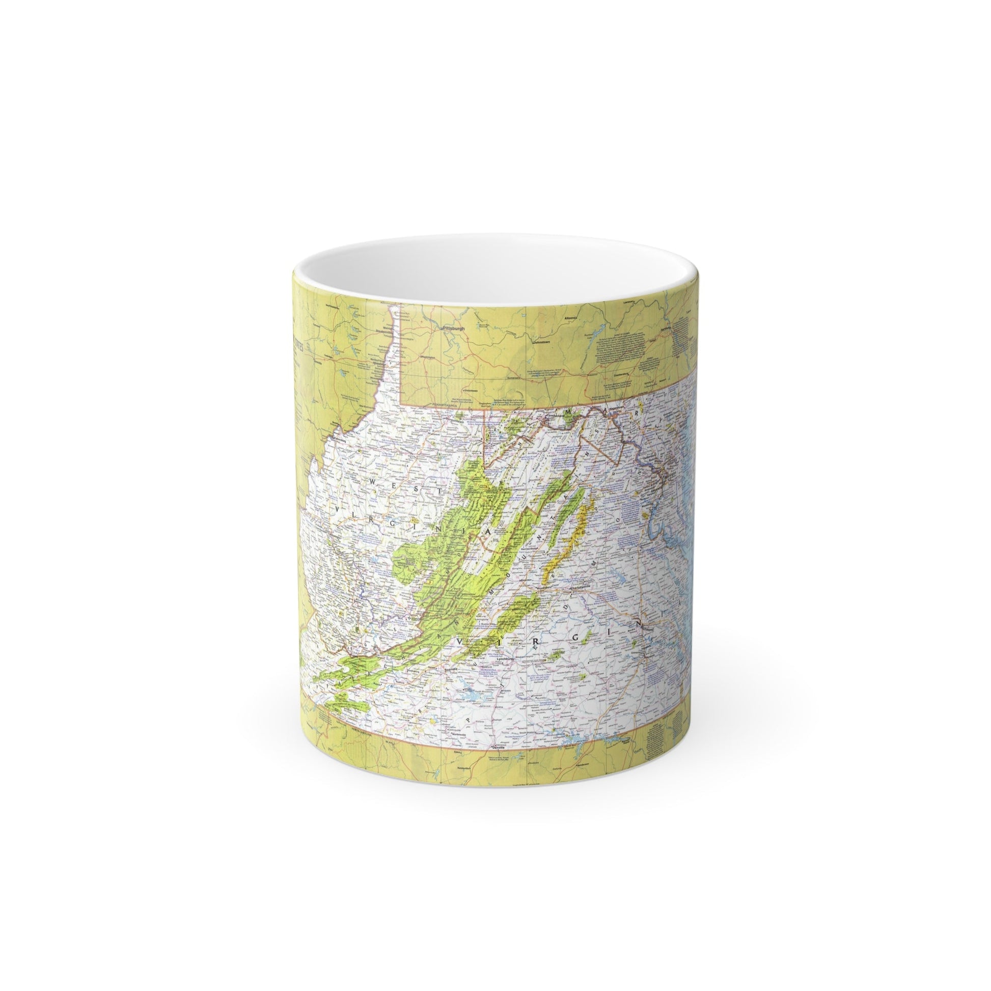 USA - Mid-Atlantic States 1 (1976) (Map) Color Changing Mug 11oz-11oz-The Sticker Space