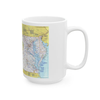 USA - Mid-Atlantic States 1 (1976) (Map) White Coffee Mug-The Sticker Space