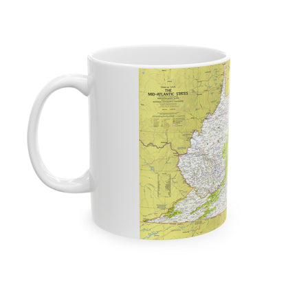 USA - Mid-Atlantic States 1 (1976) (Map) White Coffee Mug-The Sticker Space