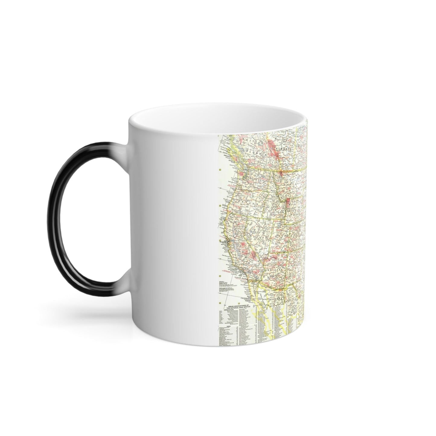 USA - National Parks and Historic Sites 1 (1958) (Map) Color Changing Mug 11oz-11oz-The Sticker Space