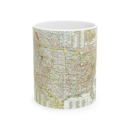 USA - National Parks and Historic Sites 1 (1958) (Map) White Coffee Mug-11oz-The Sticker Space