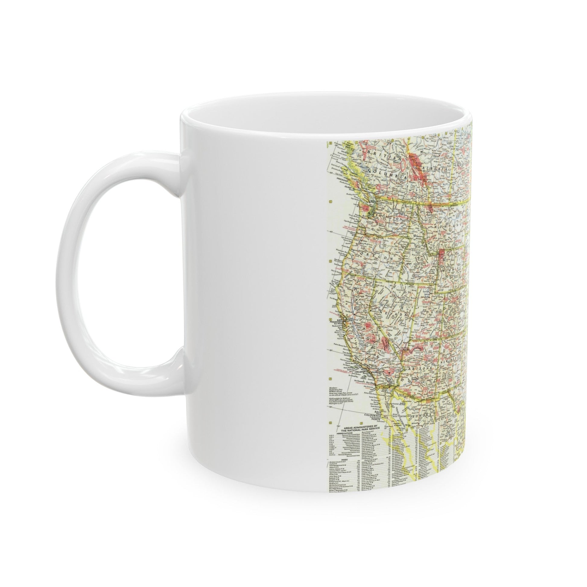 USA - National Parks and Historic Sites 1 (1958) (Map) White Coffee Mug-The Sticker Space