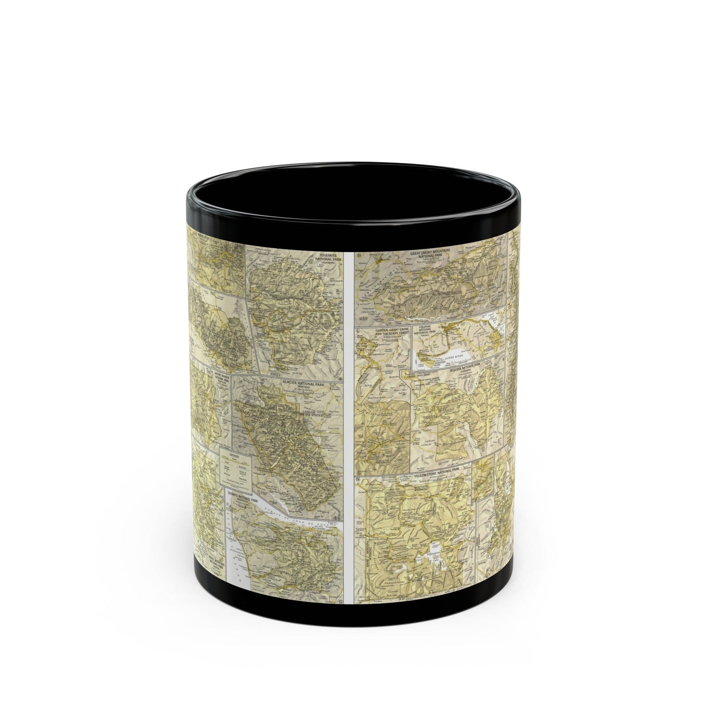 USA - National Parks and Historic Sites 2 (1958) (Map) Black Coffee Mug-11oz-The Sticker Space