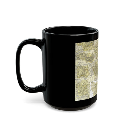 USA - National Parks and Historic Sites 2 (1958) (Map) Black Coffee Mug-The Sticker Space