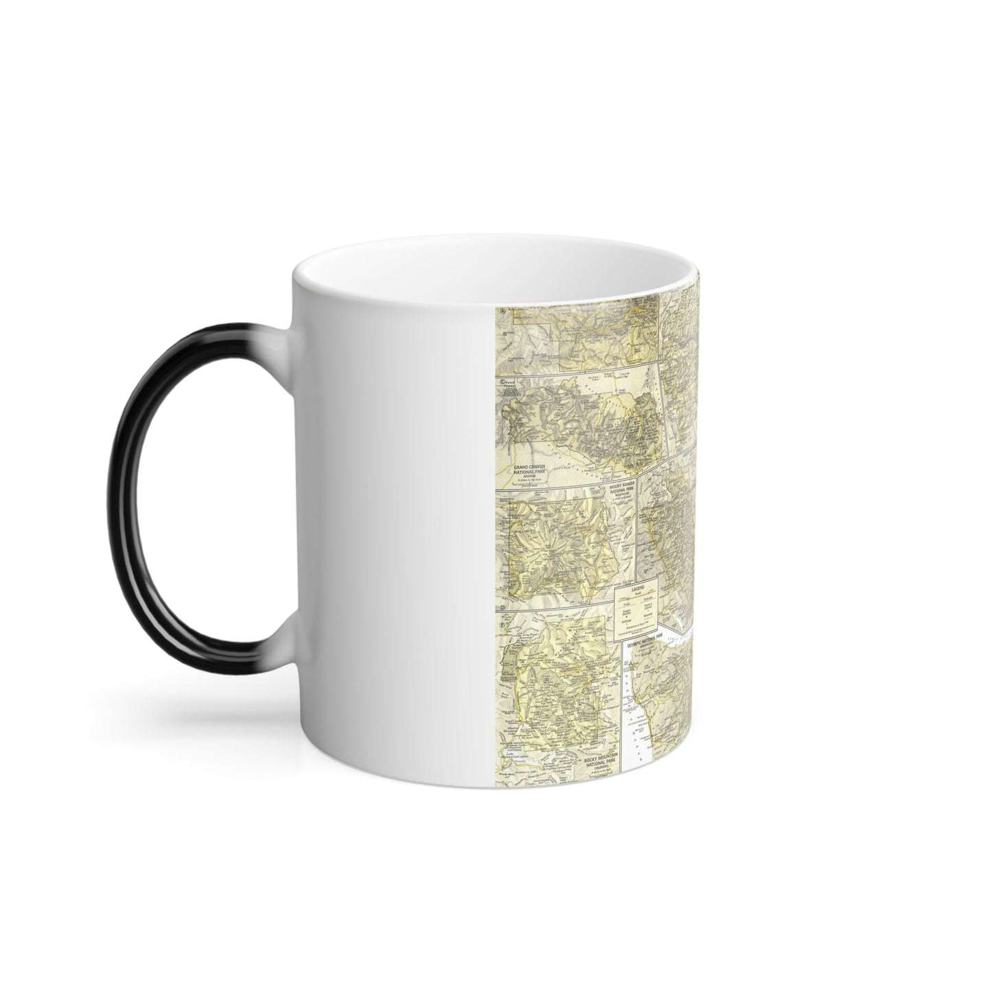 USA - National Parks and Historic Sites 2 (1958) (Map) Color Changing Mug 11oz-11oz-The Sticker Space