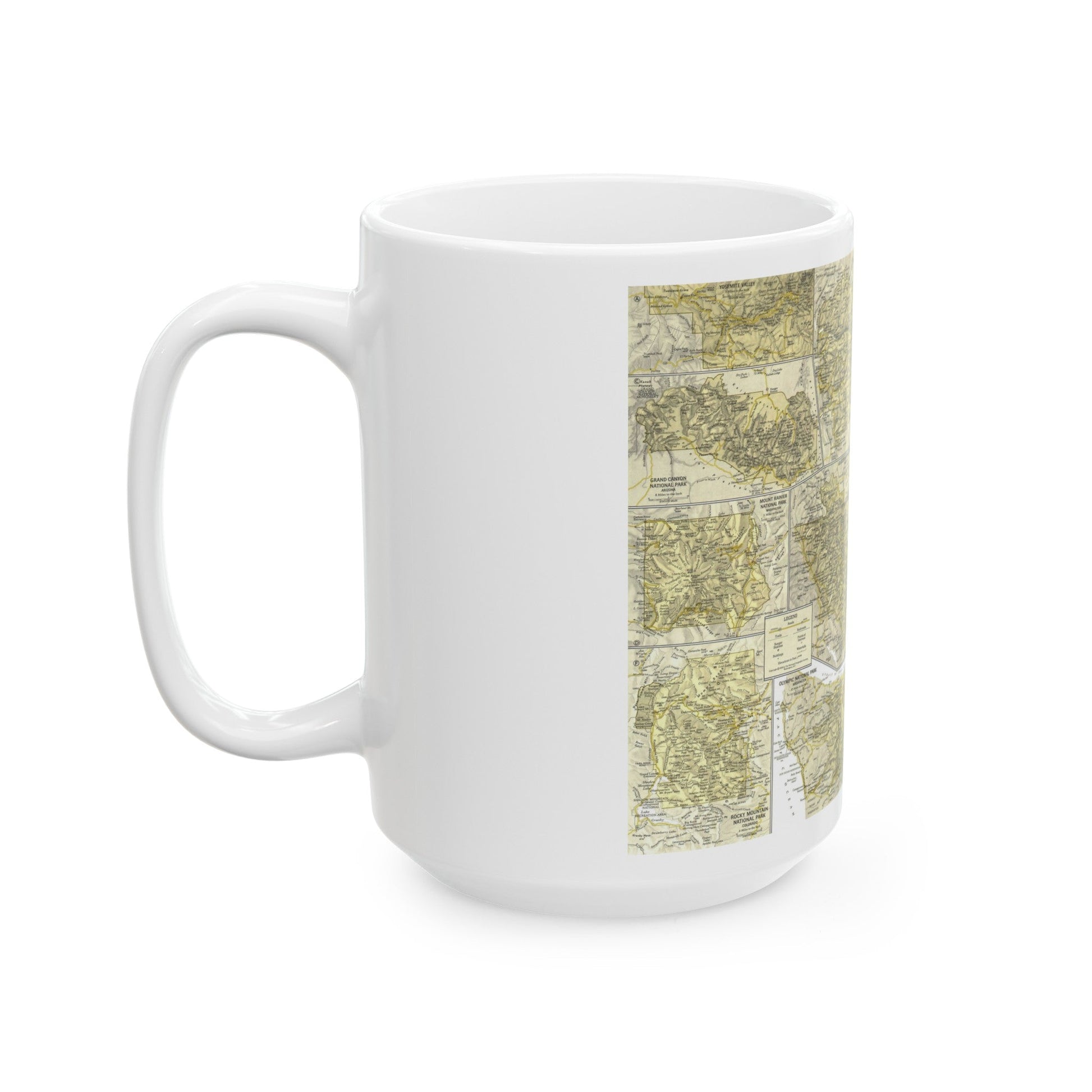 USA - National Parks and Historic Sites 2 (1958) (Map) White Coffee Mug-The Sticker Space