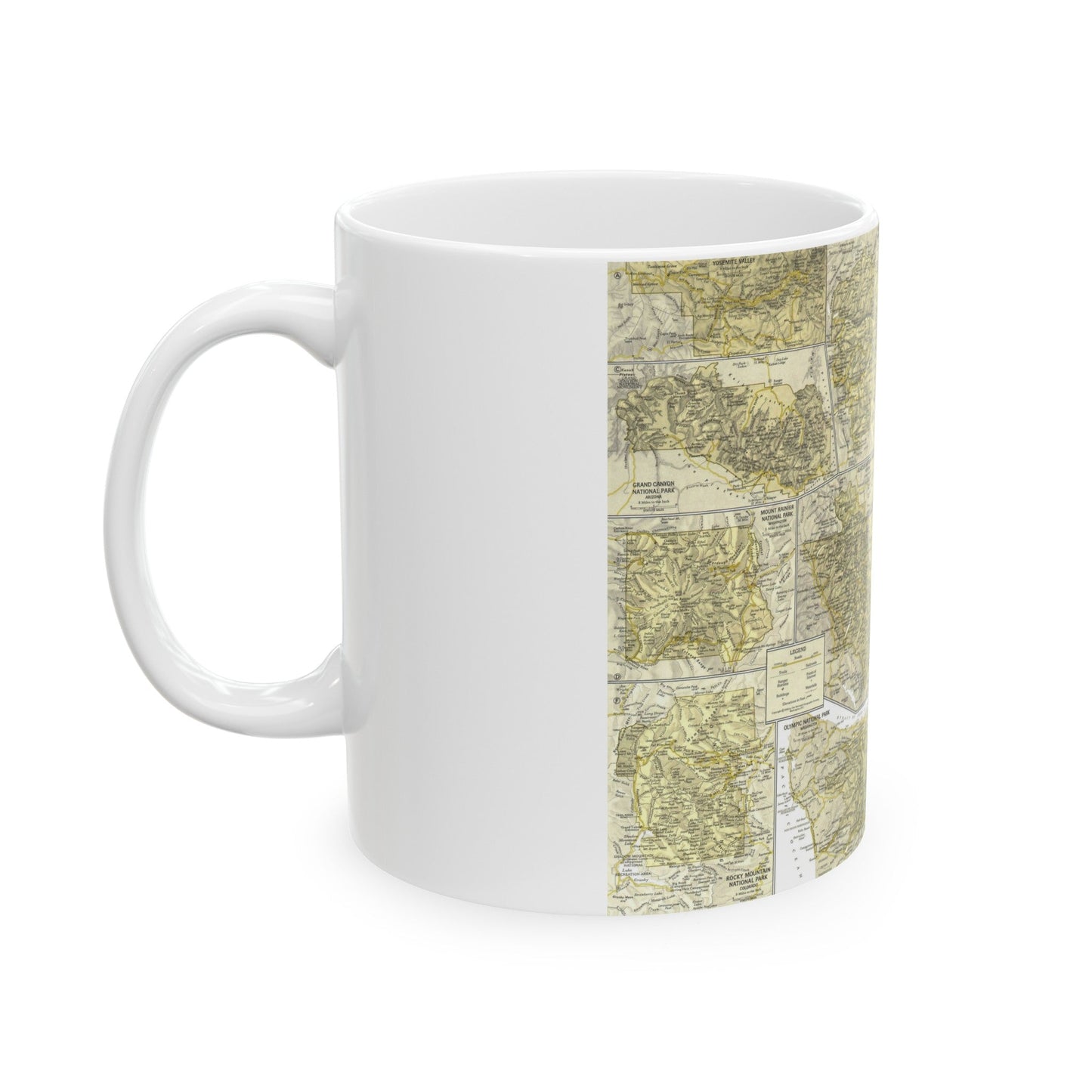 USA - National Parks and Historic Sites 2 (1958) (Map) White Coffee Mug-The Sticker Space