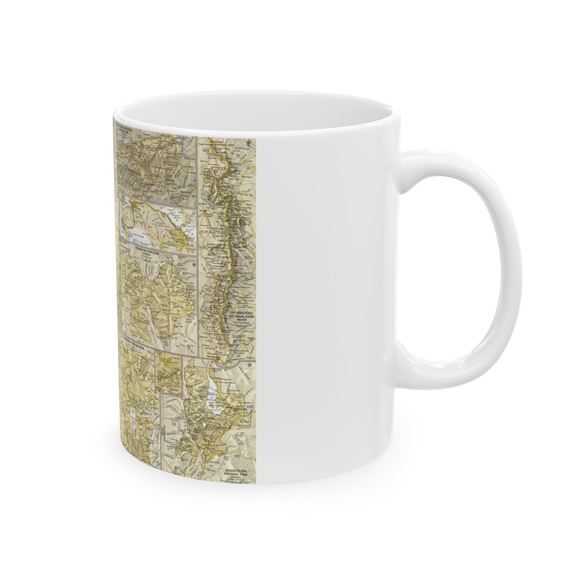 USA - National Parks and Historic Sites 2 (1958) (Map) White Coffee Mug-The Sticker Space