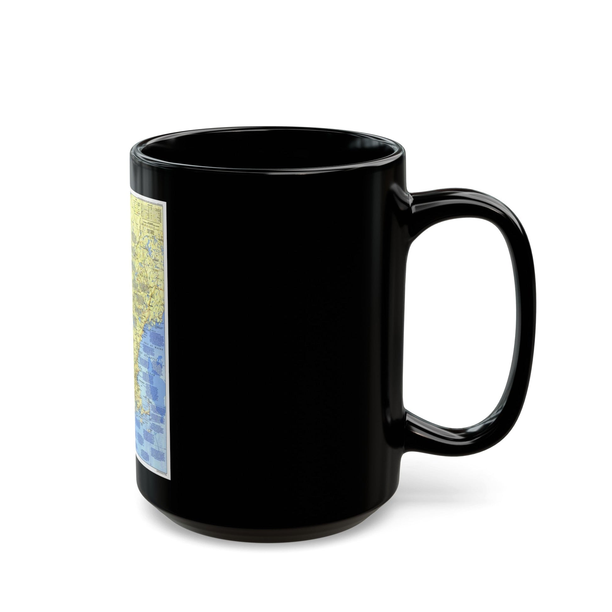 USA - New England 1 (1987) (Map) Black Coffee Mug-The Sticker Space