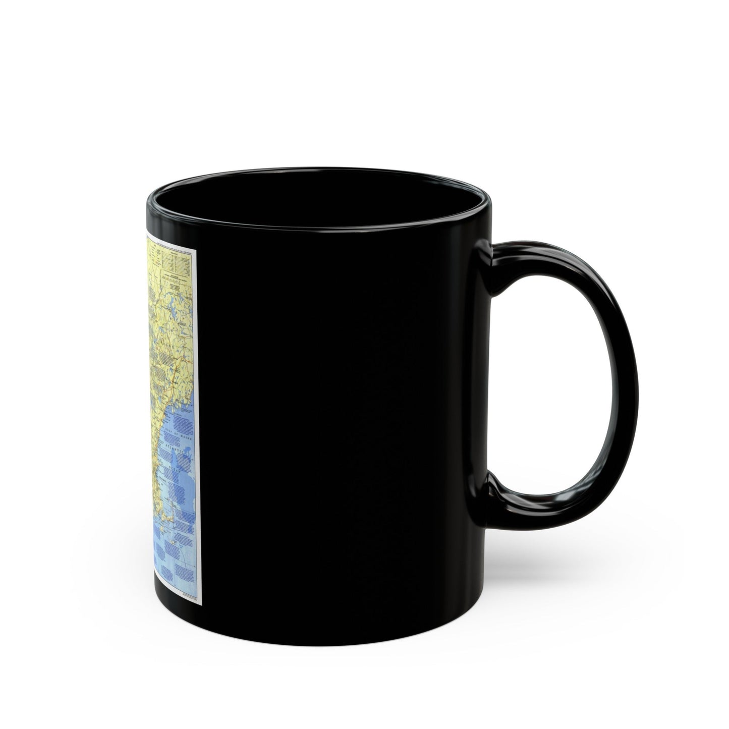 USA - New England 1 (1987) (Map) Black Coffee Mug-The Sticker Space