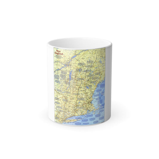 USA - New England 1 (1987) (Map) Color Changing Mug 11oz-11oz-The Sticker Space