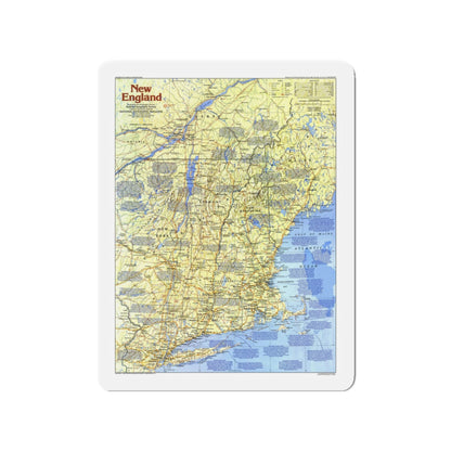 USA - New England 1 (1987) (Map) Refrigerator Magnet-3" x 3"-The Sticker Space