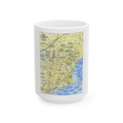 USA - New England 1 (1987) (Map) White Coffee Mug-15oz-The Sticker Space