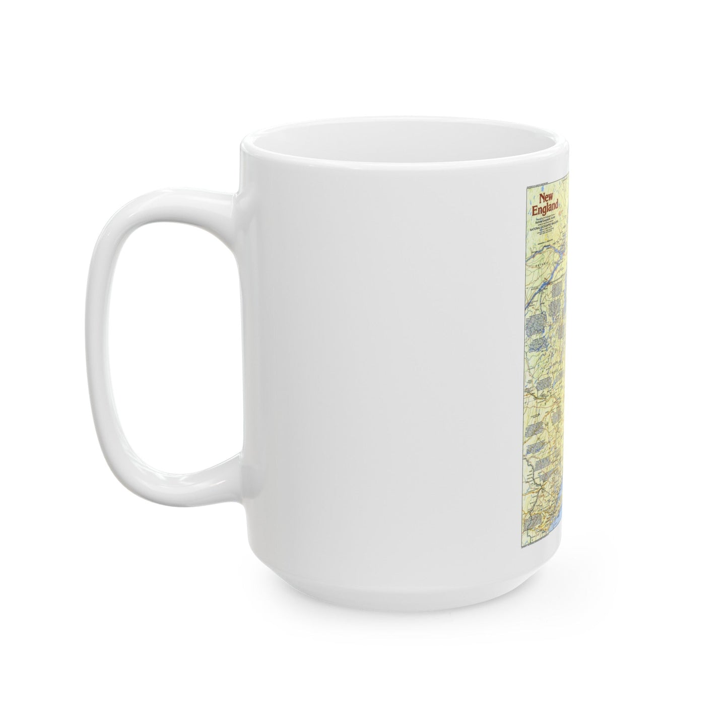 USA - New England 1 (1987) (Map) White Coffee Mug-The Sticker Space