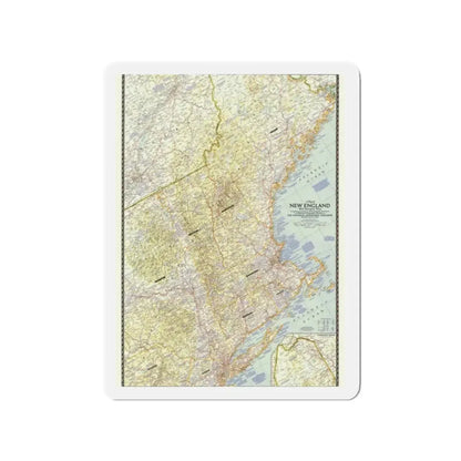 USA - New England (1955) (Map) Refrigerator Magnet 2 Inch - The Sticker Space