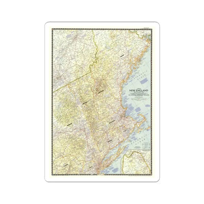 USA - New England (1955) (Map) STICKER Vinyl Kiss-Cut Decal 2 Inch White - The Sticker Space
