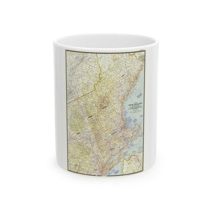 USA - New England (1955) (Map) White Coffee Mug-11oz-The Sticker Space