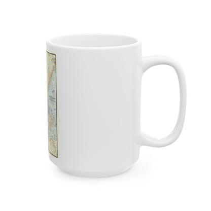 USA - New England (1955) (Map) White Coffee Mug-The Sticker Space