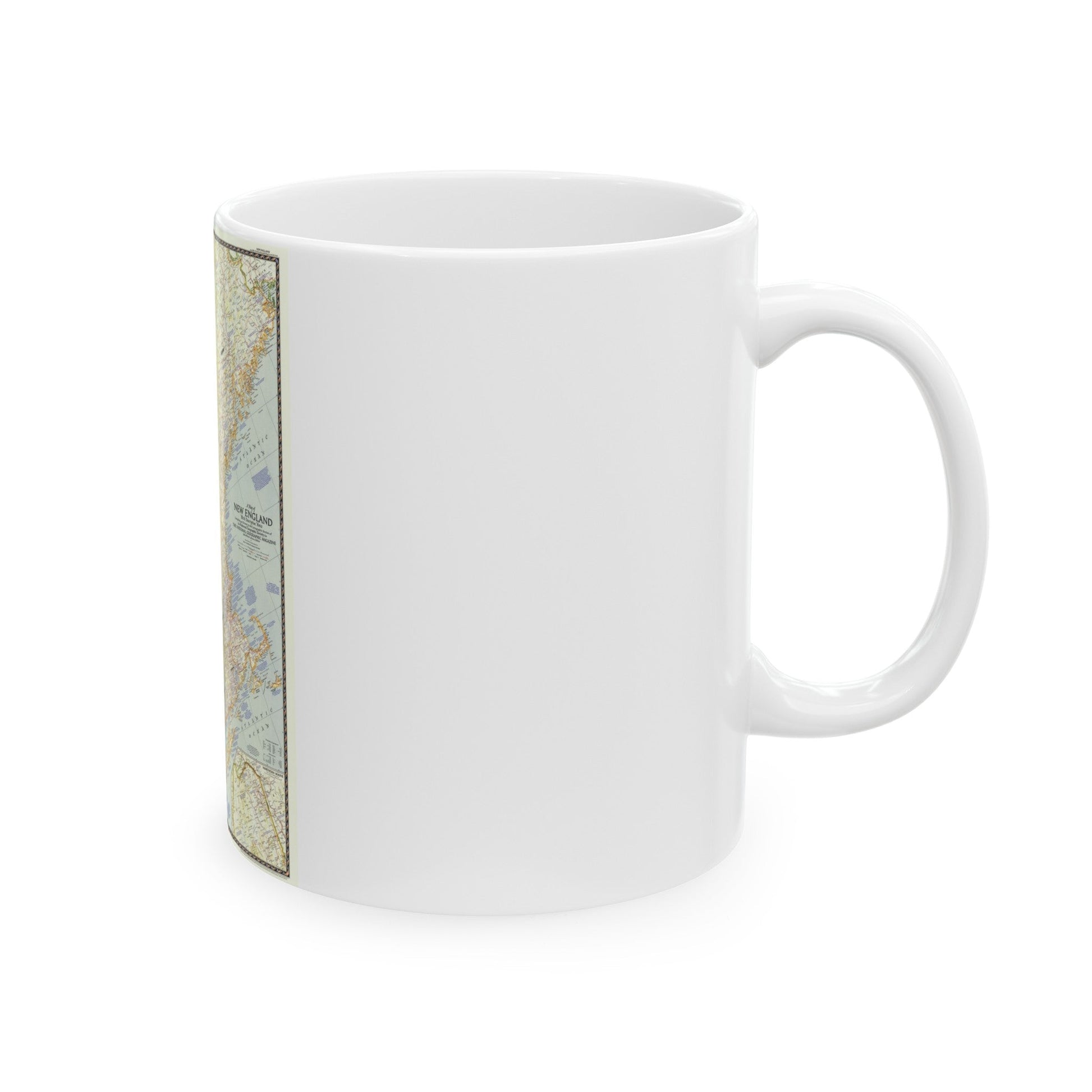 USA - New England (1955) (Map) White Coffee Mug-The Sticker Space