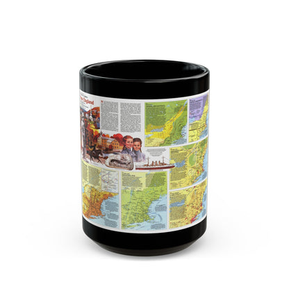 USA - New England 2 (1987) (Map) Black Coffee Mug-15oz-The Sticker Space