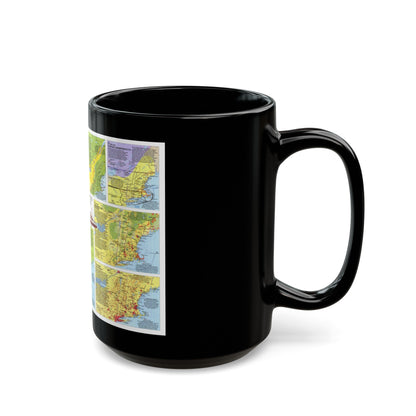 USA - New England 2 (1987) (Map) Black Coffee Mug-The Sticker Space