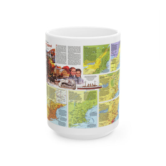 USA - New England 2 (1987) (Map) White Coffee Mug-15oz-The Sticker Space