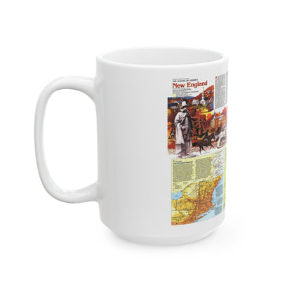 USA - New England 2 (1987) (Map) White Coffee Mug-The Sticker Space