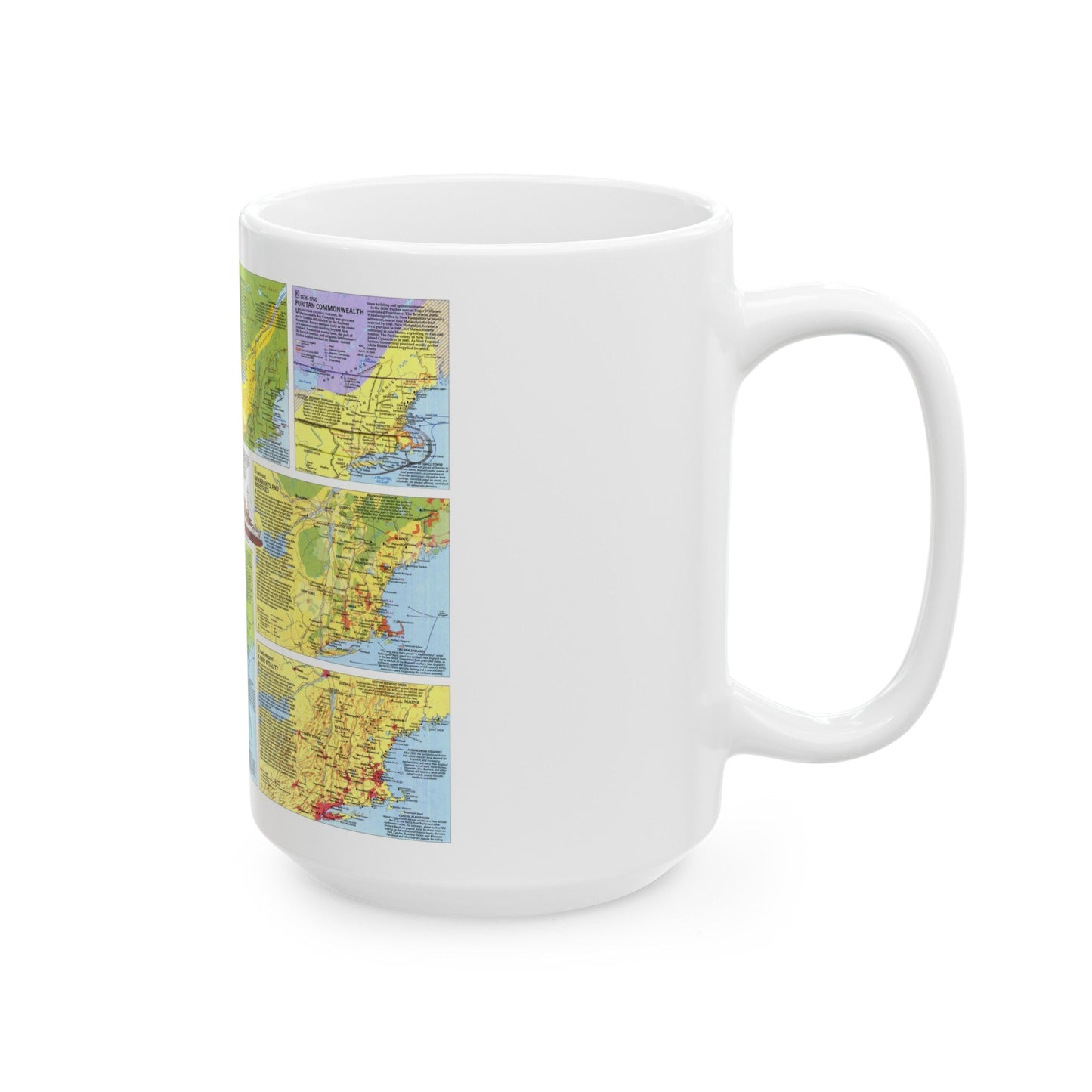 USA - New England 2 (1987) (Map) White Coffee Mug-The Sticker Space