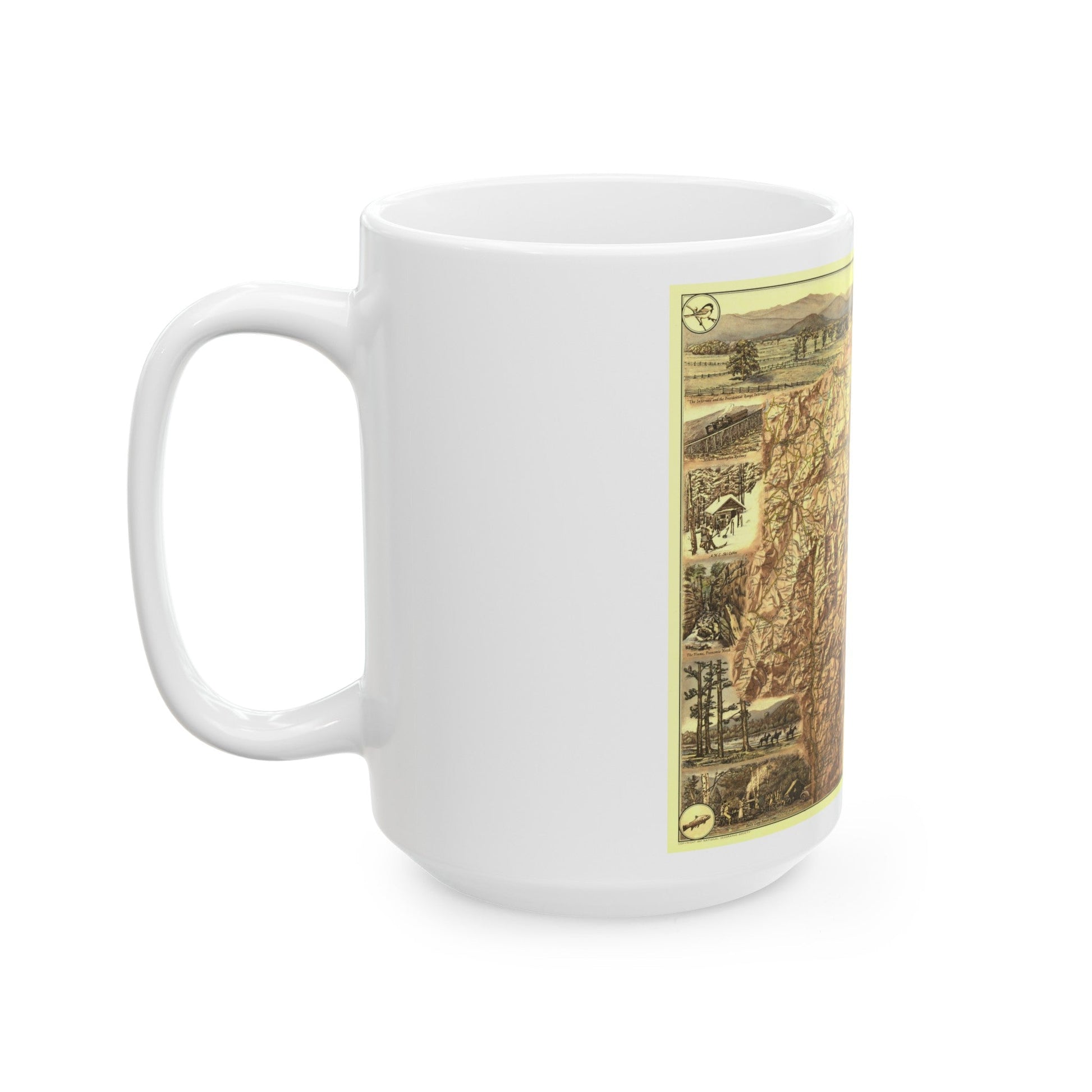 USA - New Hampshire's White Mountains (1937) (Map) White Coffee Mug-The Sticker Space