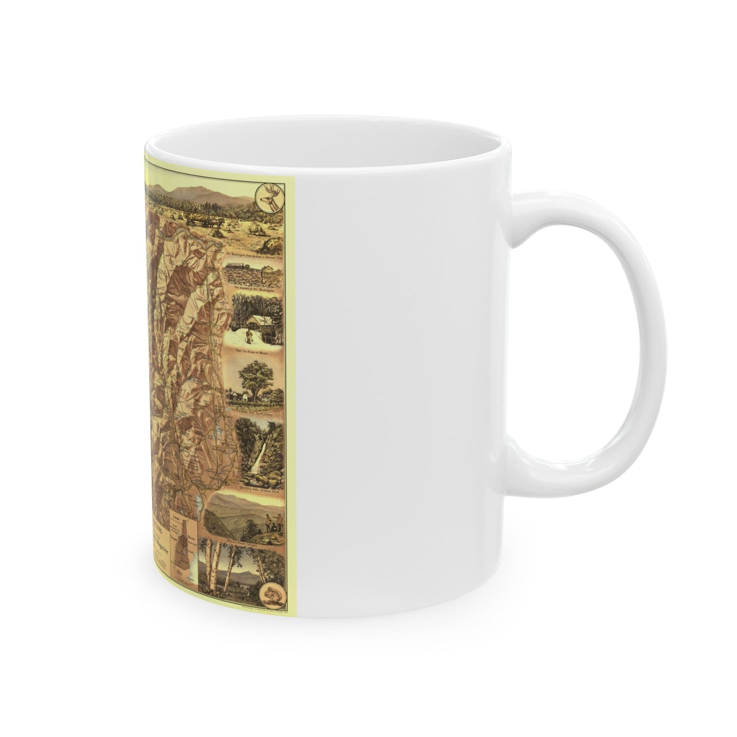 USA - New Hampshire's White Mountains (1937) (Map) White Coffee Mug-The Sticker Space