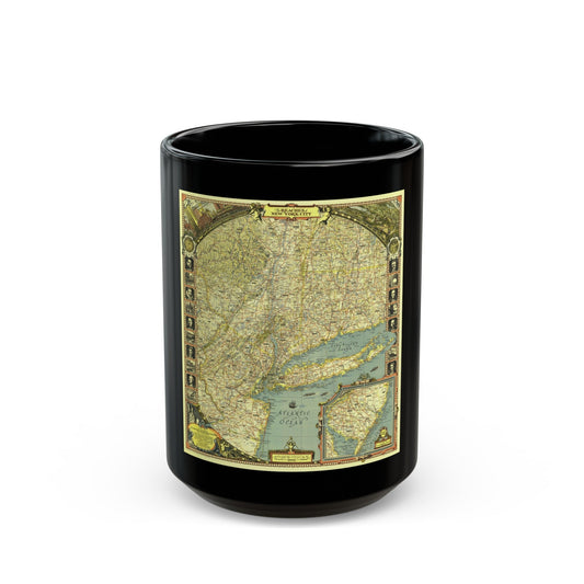 USA - New York City (1939) (Map) Black Coffee Mug-15oz-The Sticker Space