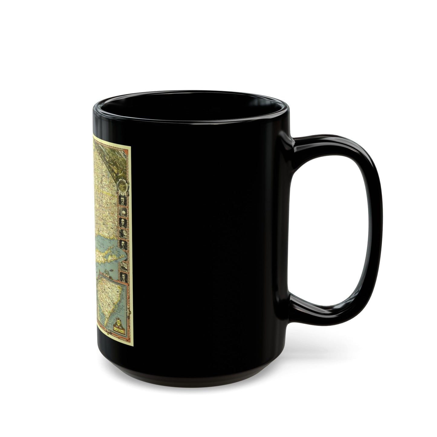 USA - New York City (1939) (Map) Black Coffee Mug-The Sticker Space